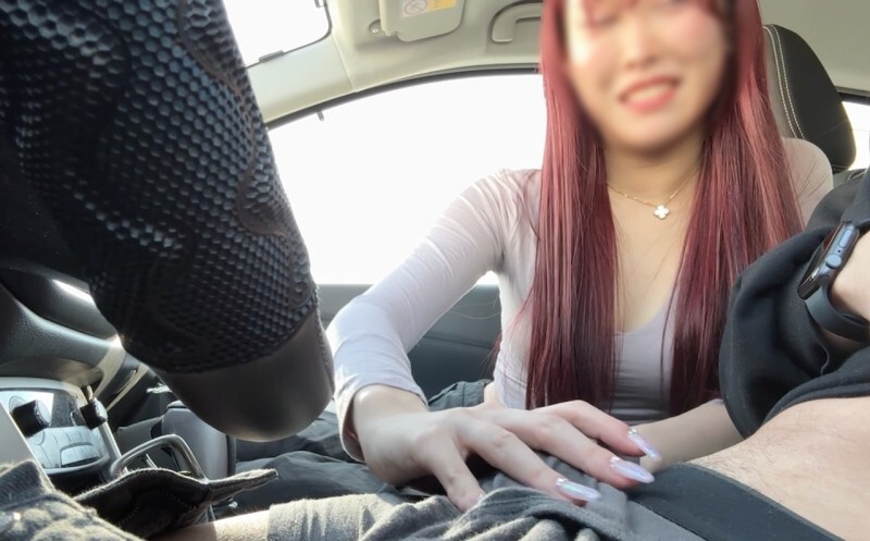 Beautiful F Cup Woman Delivers Intense Car Handjob & Blowjob